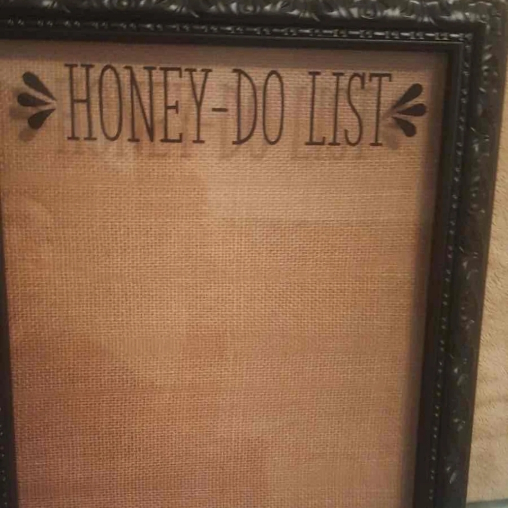 Framed honey do list with marker
